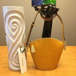 NWT Calvin Klein Lock Crossbody Marigold/Gold